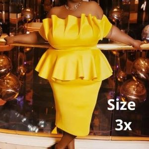 Asoph Plus Size 3x Yellow CupCake Dress